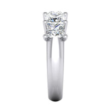 Princess Diamond Ring 5 Stone Gold Half Eternity Band U Prong Real 3 Carats