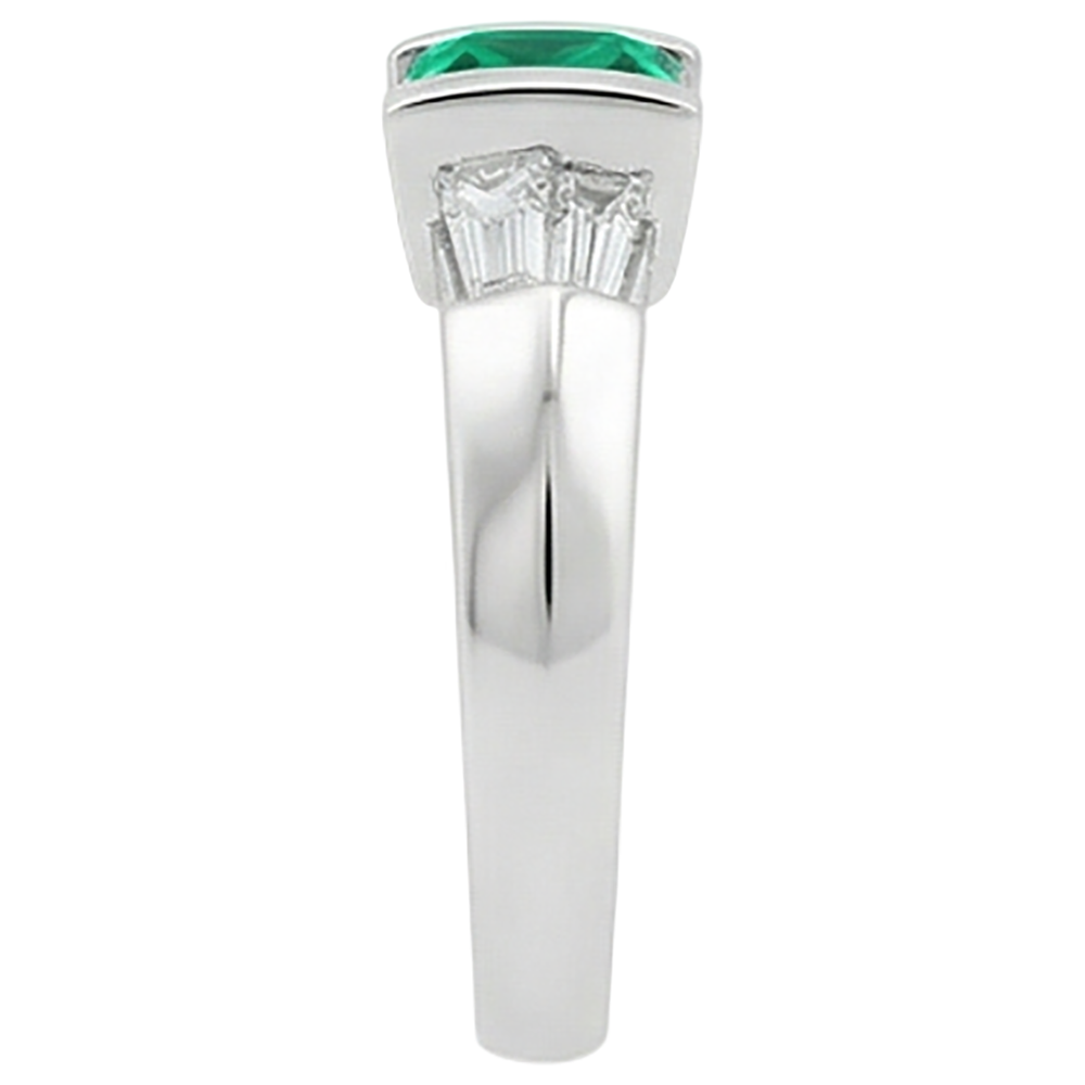 Luxury Fine Emerald Precious Stone Ring 2 ct – top view