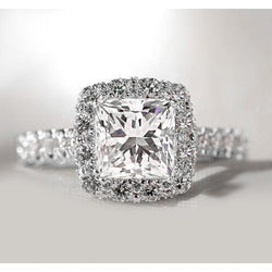 Princess Halo Real Diamond Ring 4.50 Carats