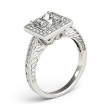 Princess Halo Real Diamond Ring With Accents 1.50 Ct. White Gold 14K