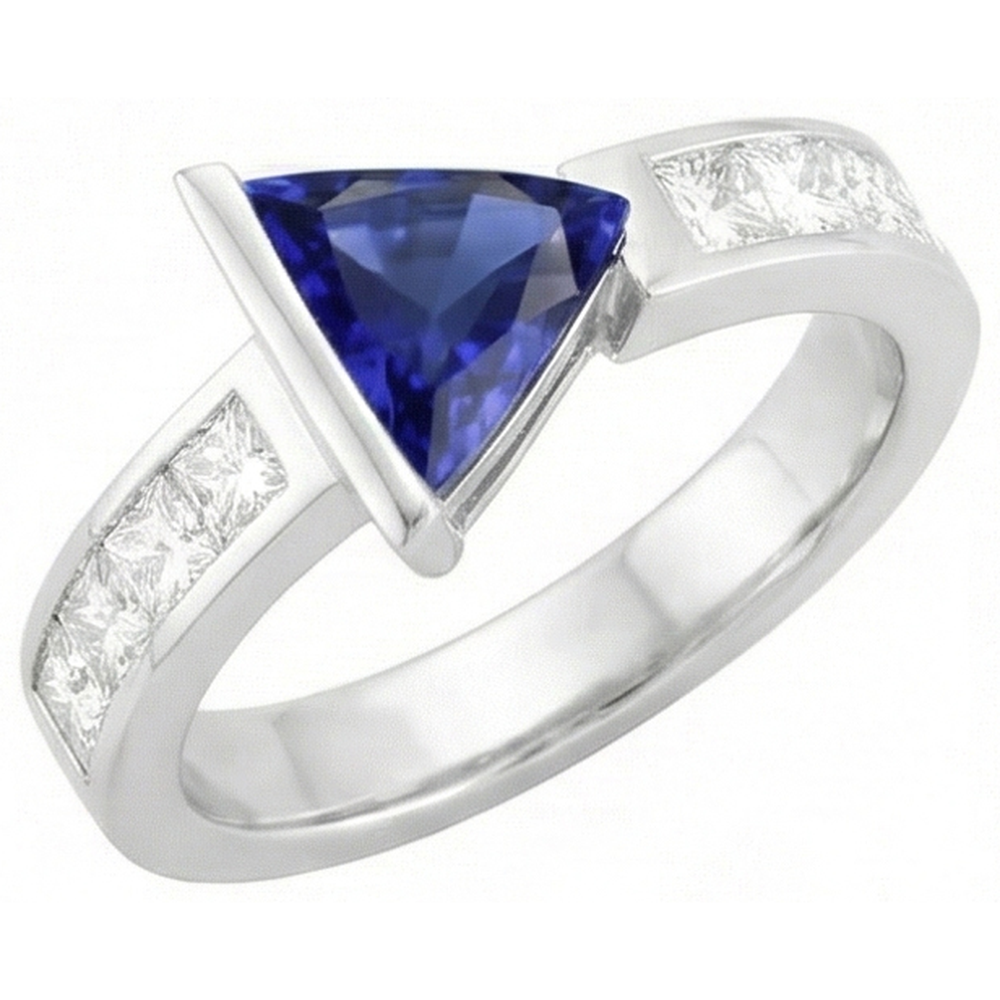 natural princess sapphire 1.25ct ring front view