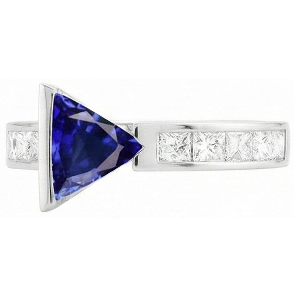 natural princess sapphire 1.25ct ring side angle
