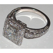 Princess Real Diamond Engagement Fancy Ring 5.25 Carats Pave Setting New