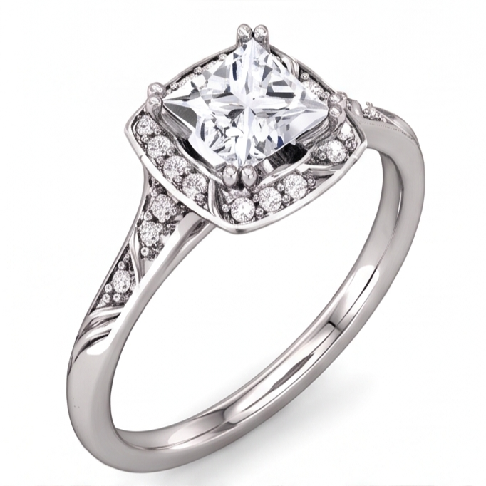 Princess Real Natural Earth Mined DIAMOND ( NOT LAB GROWN ) Engagement Anniversary Ring 1.73 Carat White Gold 14K