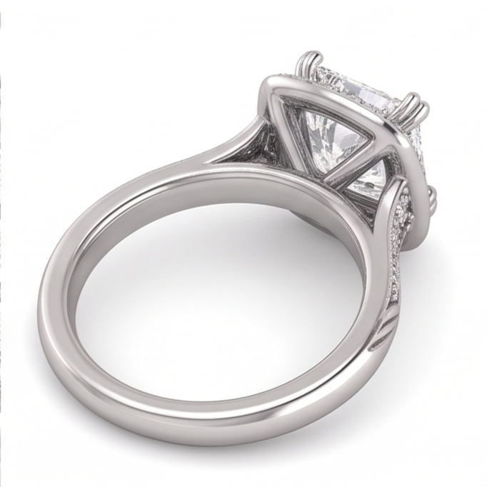 Princess Real Natural Earth Mined DIAMOND ( NOT LAB GROWN ) Engagement Anniversary Ring 1.73 Carat White Gold 14K