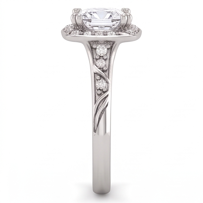 Princess Real Natural Earth Mined DIAMOND ( NOT LAB GROWN ) Engagement Anniversary Ring 1.73 Carat White Gold 14K
