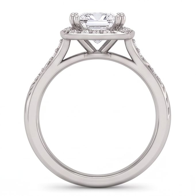 Princess Real Natural Earth Mined DIAMOND ( NOT LAB GROWN ) Engagement Anniversary Ring 1.73 Carat White Gold 14K