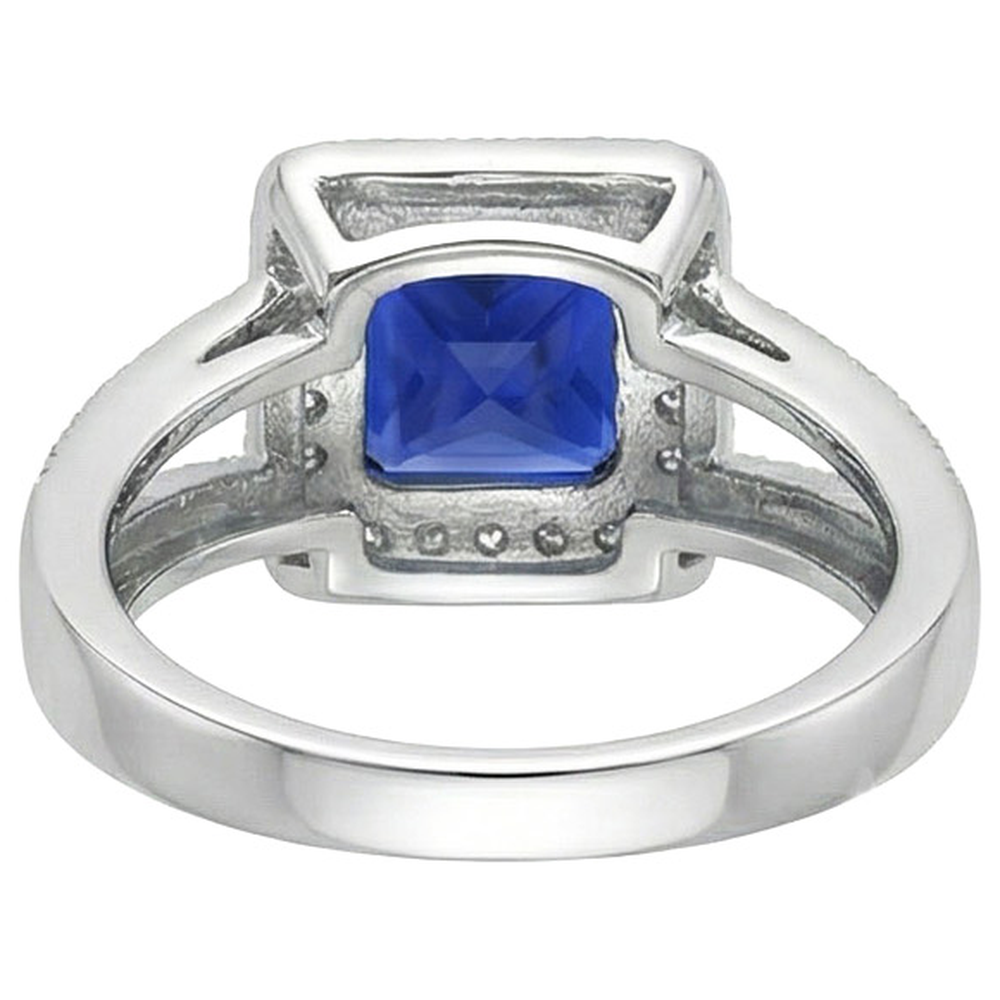 Princess Round Cut Sri Lanka Sapphire Natural Earth Mined DIAMOND ( NOT LAB GROWN ) Ring 3.56 Carat WG 14K