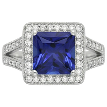 Princess Round Cut Sri Lanka Sapphire Natural Earth Mined DIAMOND ( NOT LAB GROWN ) Ring 3.56 Carat WG 14K