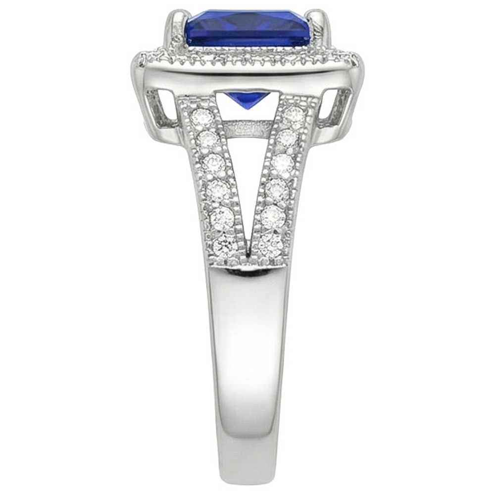 Princess Round Cut Sri Lanka Sapphire Natural Earth Mined DIAMOND ( NOT LAB GROWN ) Ring 3.56 Carat WG 14K