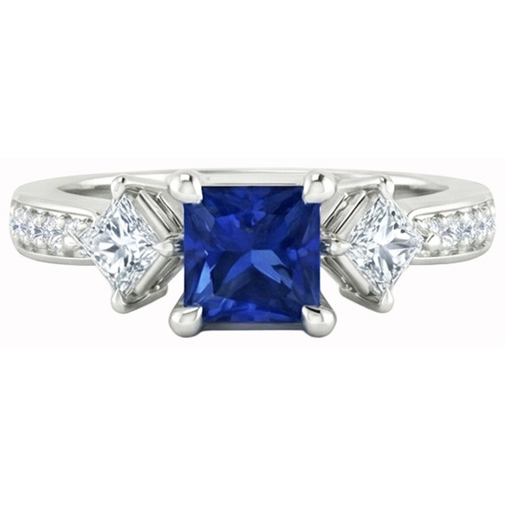 natural round sapphire 2.50ct ring close up detail