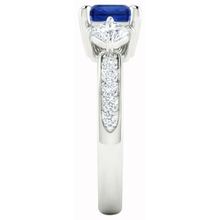 natural round sapphire 2.50ct ring top view