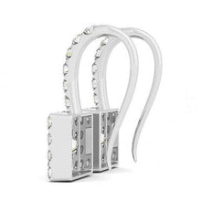 Princess & Round Real Diamonds 2.20 Carats Dangle Earrings White Gold 14K2