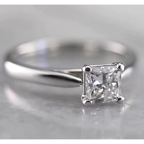 Princess Solitaire Real Diamond Engagement Ring 1 Carat