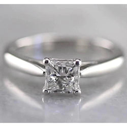 Princess Solitaire Real Diamond Engagement Ring 1 Carat