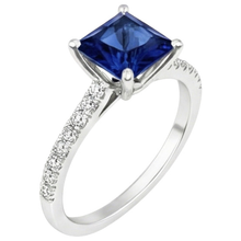 natural round sapphire 6ct ring top view