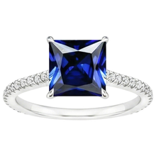 natural round sapphire 6ct ring profile view