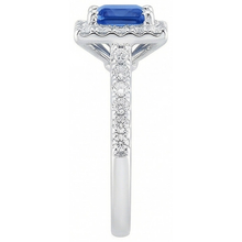 Princess Sri Lankan Sapphire Natural Earth Mined DIAMOND ( NOT LAB GROWN ) Ring 2.25 Carat White Gold 14K