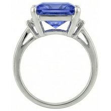 Princess Tanzanite Natural Earth Mined DIAMOND ( NOT LAB GROWN )s 8.50 Carat Fancy Ring White Gold 14K