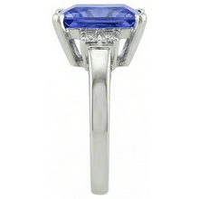 Princess Tanzanite Natural Earth Mined DIAMOND ( NOT LAB GROWN )s 8.50 Carat Fancy Ring White Gold 14K