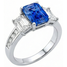 natural princess sapphire 4ct ring side angle