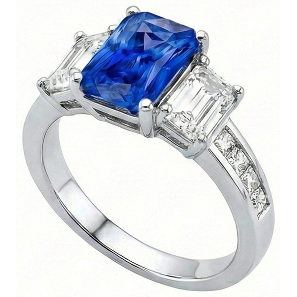 natural princess sapphire 4ct ring top view