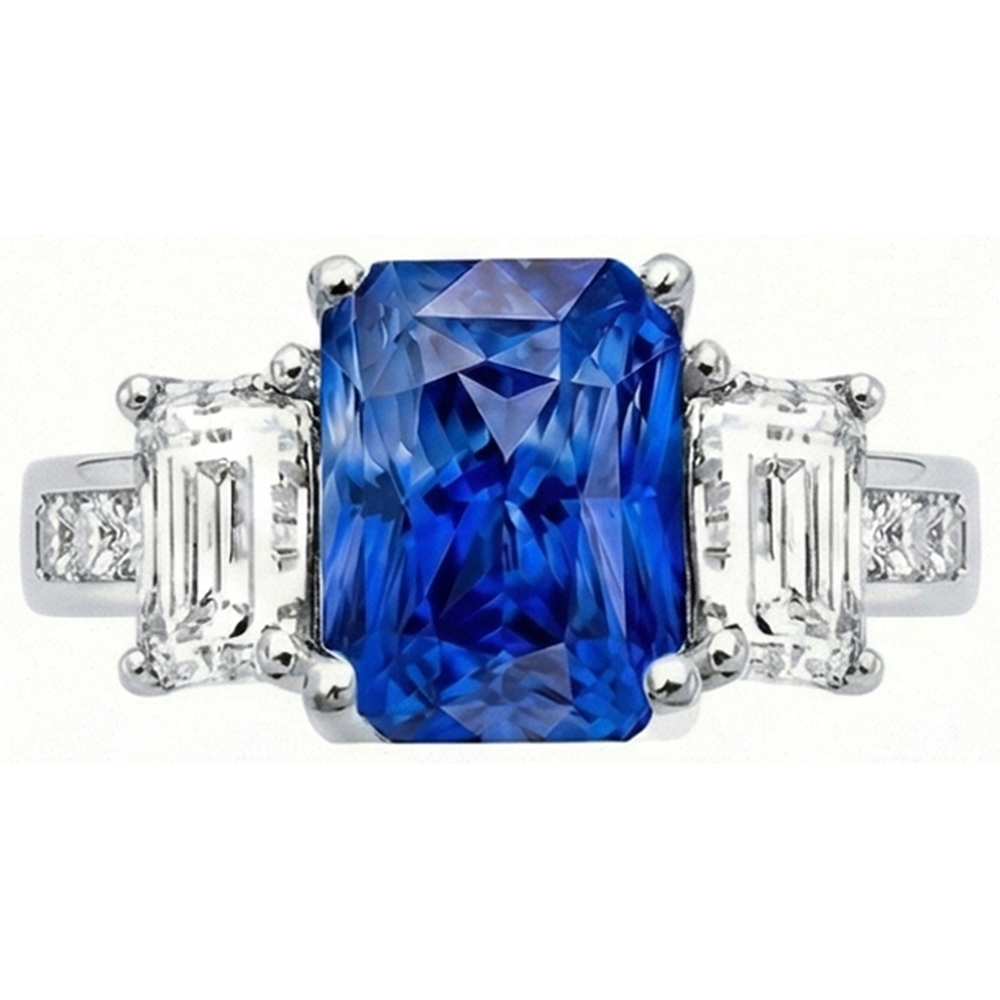 natural princess sapphire 4ct ring close up detail