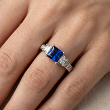 natural princess sapphire 2.85ct ring with diamond accents