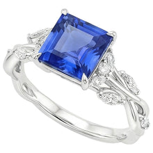 Princess Cut Blue Sapphire IGI CERTIFIED Diamond Ring 6.75 Carats Fancy Jewelry