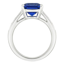 Princess & Baguette Natural Earth Mined Diamond Sapphire Ring Radiant 3 Carats Channel Set