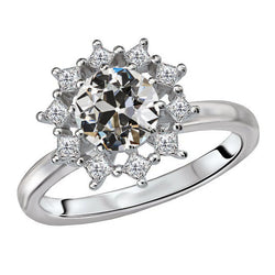 Diamond Halo Ring 3.50 ct F/VS1 – 14 Karat White Gold
