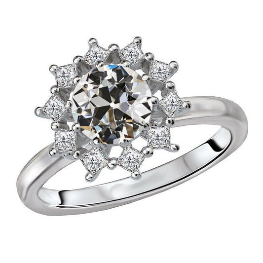Sophisticated Diamond Halo Ring 3.50 ct – main view
