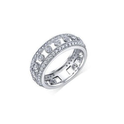 Prong And Bezel Set 4.50 Ct Round Cut Genuine Diamond Wedding Band Gold 14K