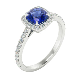 Natural Sapphire Ring 2.75ct - White Gold 14K