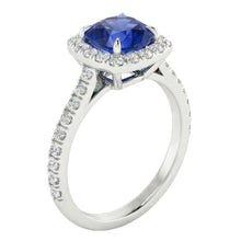 natural round sapphire 2.75ct ring top view