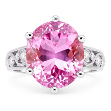 Prong Set 21.00 Ct Solitaire Pink Kunzite Wedding Ring White Gold