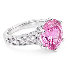 Prong Set 21.00 Ct Solitaire Pink Kunzite Wedding Ring White Gold