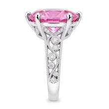 Prong Set 21.00 Ct Solitaire Pink Kunzite Wedding Ring White Gold