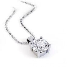 Prong Set 2.00 Carat Real Diamond Pendant Necklace With Chain White 14K