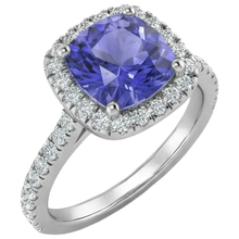 natural round tanzanite 4.50ct ring top view