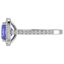 natural round tanzanite 4.50ct ring profile view