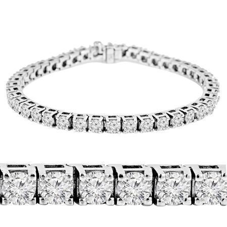 Prong Set 6.75 Carats Real Diamonds Tennis Bracelet 14K White Gold New