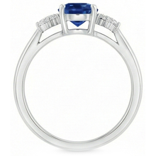 Prong Set Ceylon Blue Sapphire Natural Earth Mined Diamonds 3.20 Ct Wedding Ring Gold
