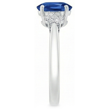 Prong Set Ceylon Blue Sapphire Natural Earth Mined Diamonds 3.20 Ct Wedding Ring Gold
