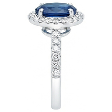 Prong Set Ceylon Sapphire Natural Earth Mined Diamonds 1.90 Ct Wedding Ring White Gold 14K
