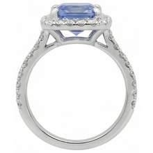 Prong Set Ceylon Sapphire With Natural Earth Mined Diamonds 4 Ct Ring White Gold 14K