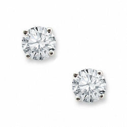 Prong Set Diamond Real 3 Carats Stud Earrings White Gold Jewelry
