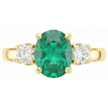 natural round emerald 5.25ct ring side angle