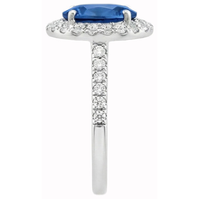 natural round sapphire 3.70ct ring profile view