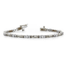 Prong Set Ladies Round Cut Natural Diamond Tennis Bracelet White Gold 4 Ct